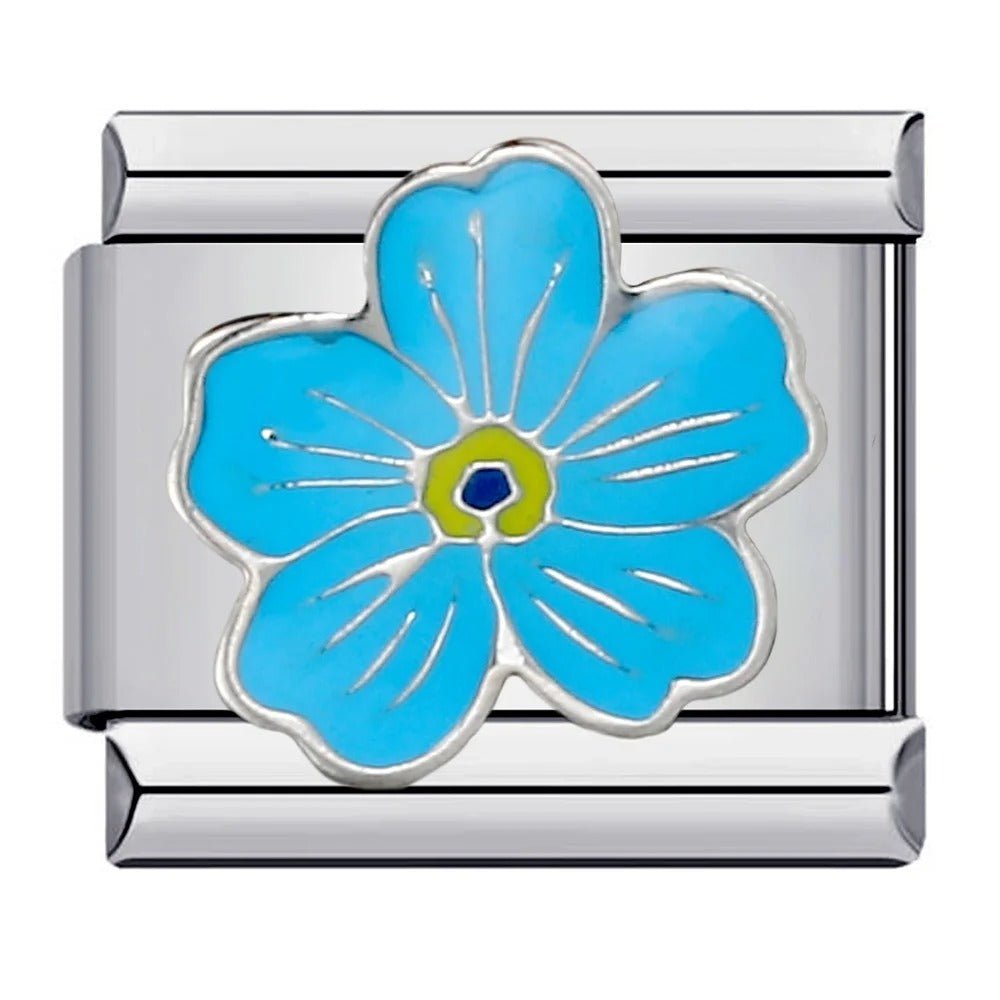 Tropical Blue Flower - – Italian Charm Bracelet by Charmette