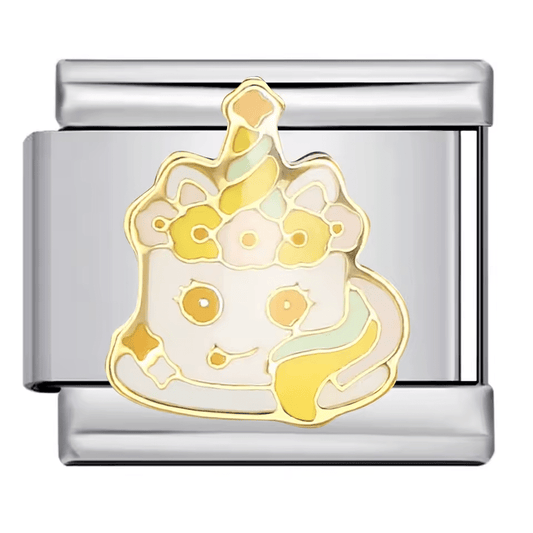 unicorn cake dessert Italian charm 9mm bracelet link