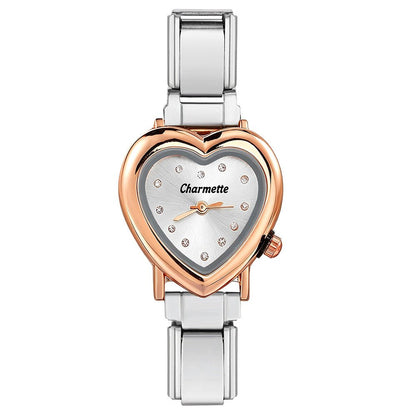 White Italian Charm Watch -– Italian Charm Bracelet by Charmette