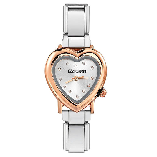 White Italian Charm Watch -– Italian Charm Bracelet by Charmette