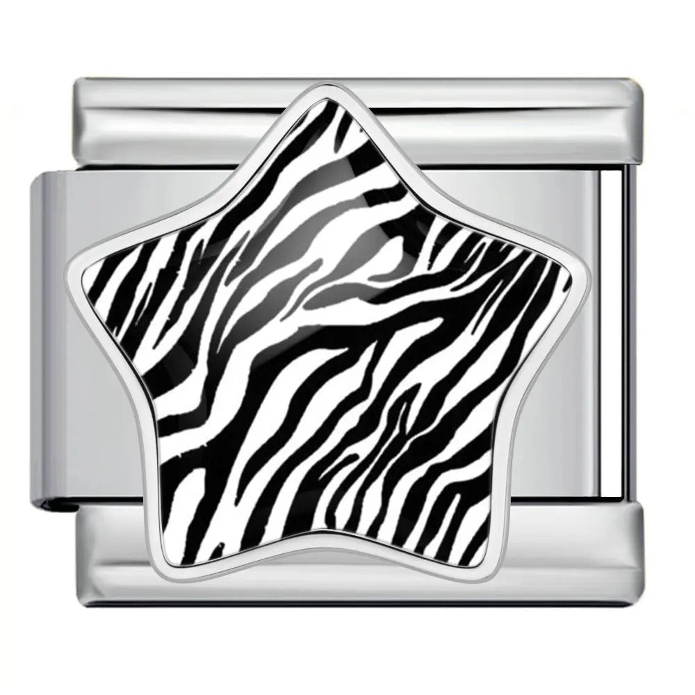Zebra Print Star - – Italian Charm Bracelet by Charmette